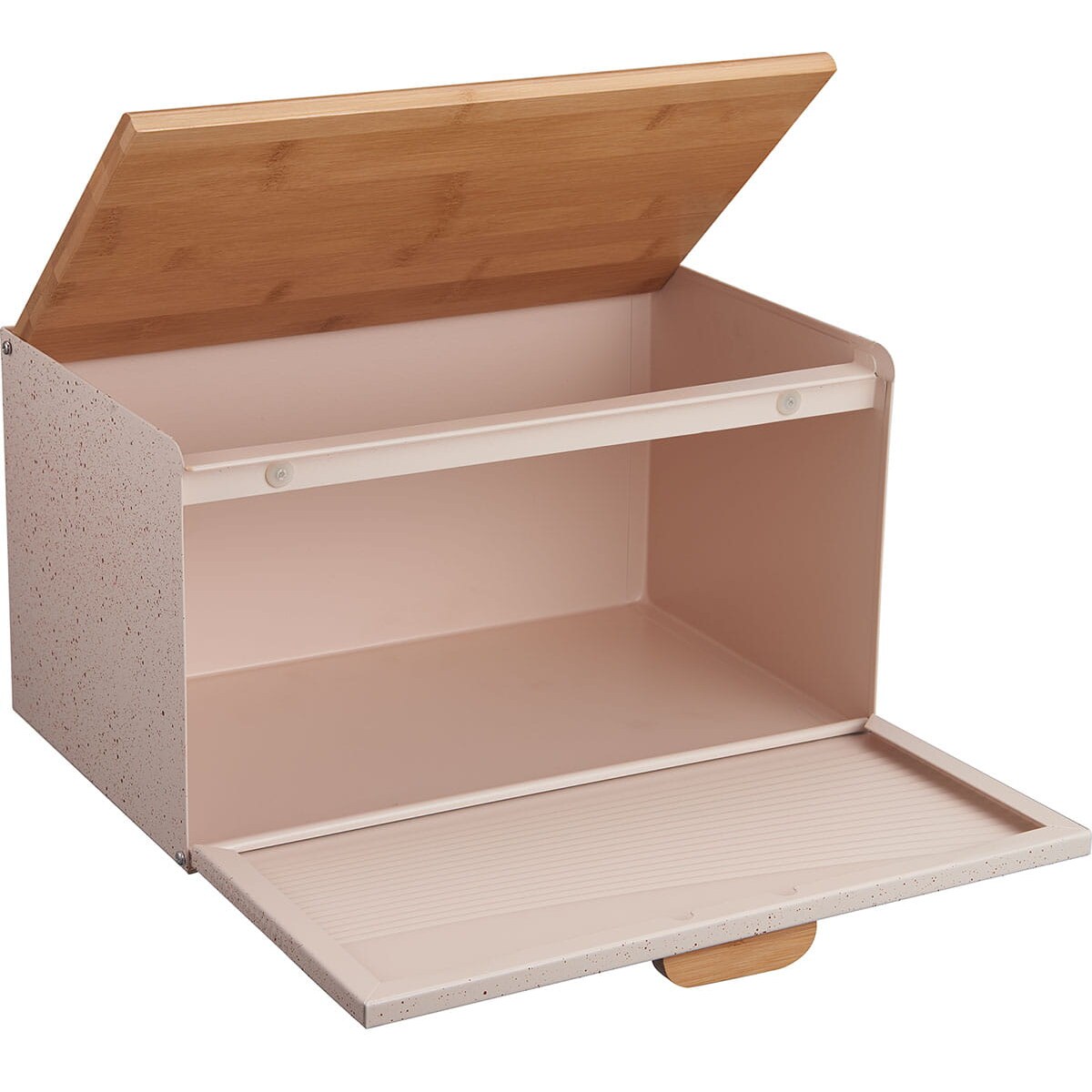 Chlebak stalowo-drewniany dwustronny kremowy KLAUSBERG