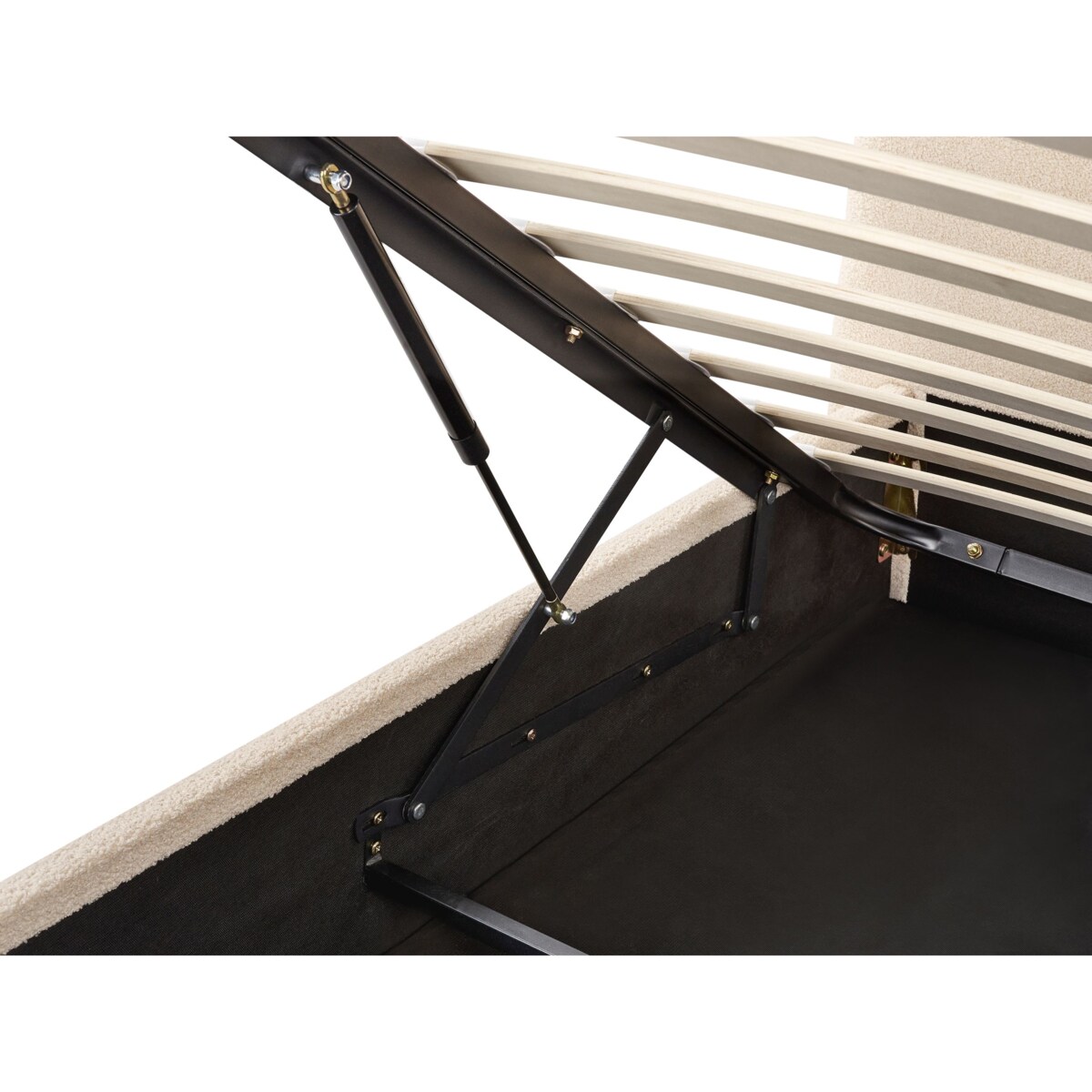 Łóżko z pojemnikiem Boucle LAVAUR 180 x 200 cm Beżowy