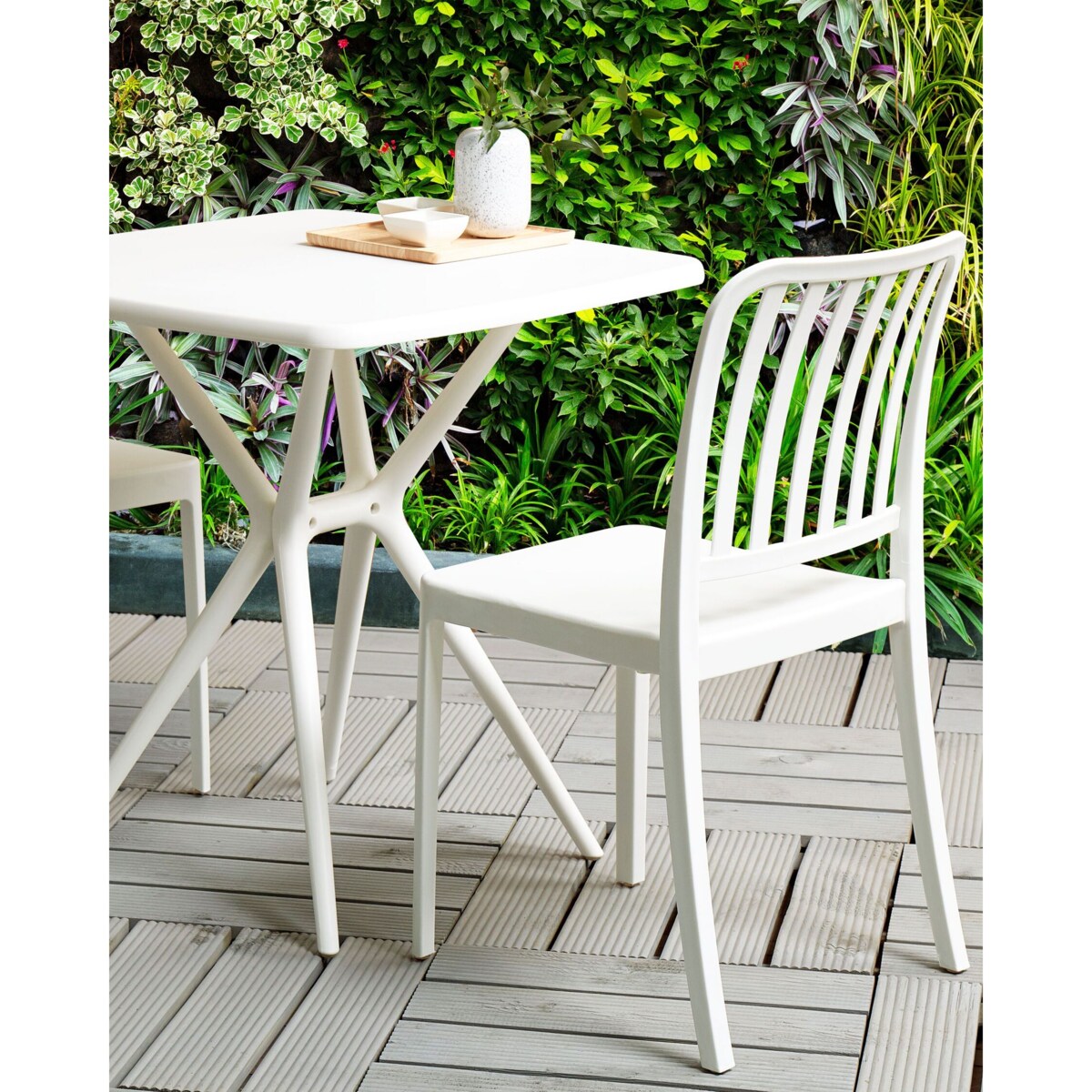 Zestaw 2 krzeseł ogrodowych biały SERSALE