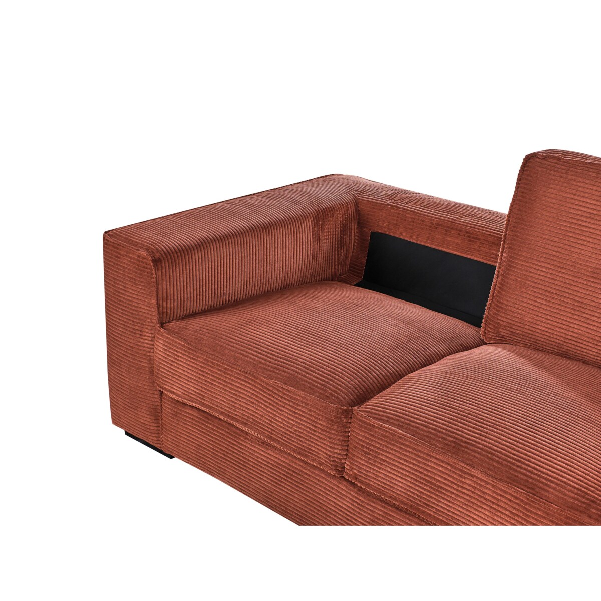 Sofa 2-osobowa sztruksowa złoty brąz VIKRAN