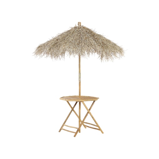 Stolik ogrodowy bambusowy z parasolem VIGNOLA