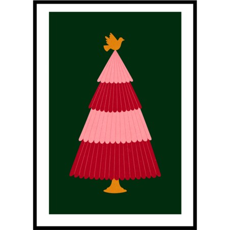 Poster Story, Plakat, Obraz - Kolorowa Choinka z Gołąbkiem, wymiary 50 x 70 cm