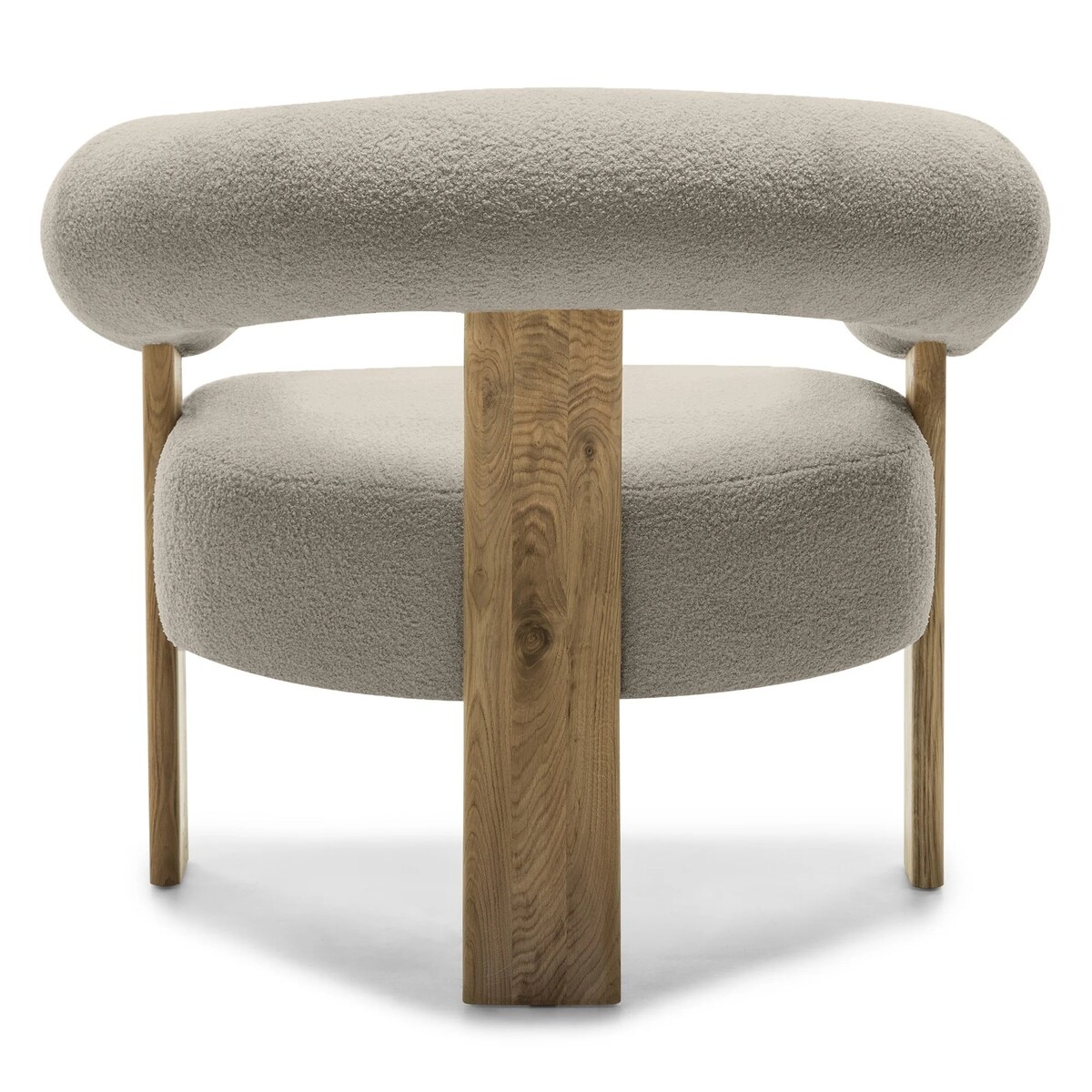 Fotel wypoczynkowy brązowoszary bouclé/dąb Ilady