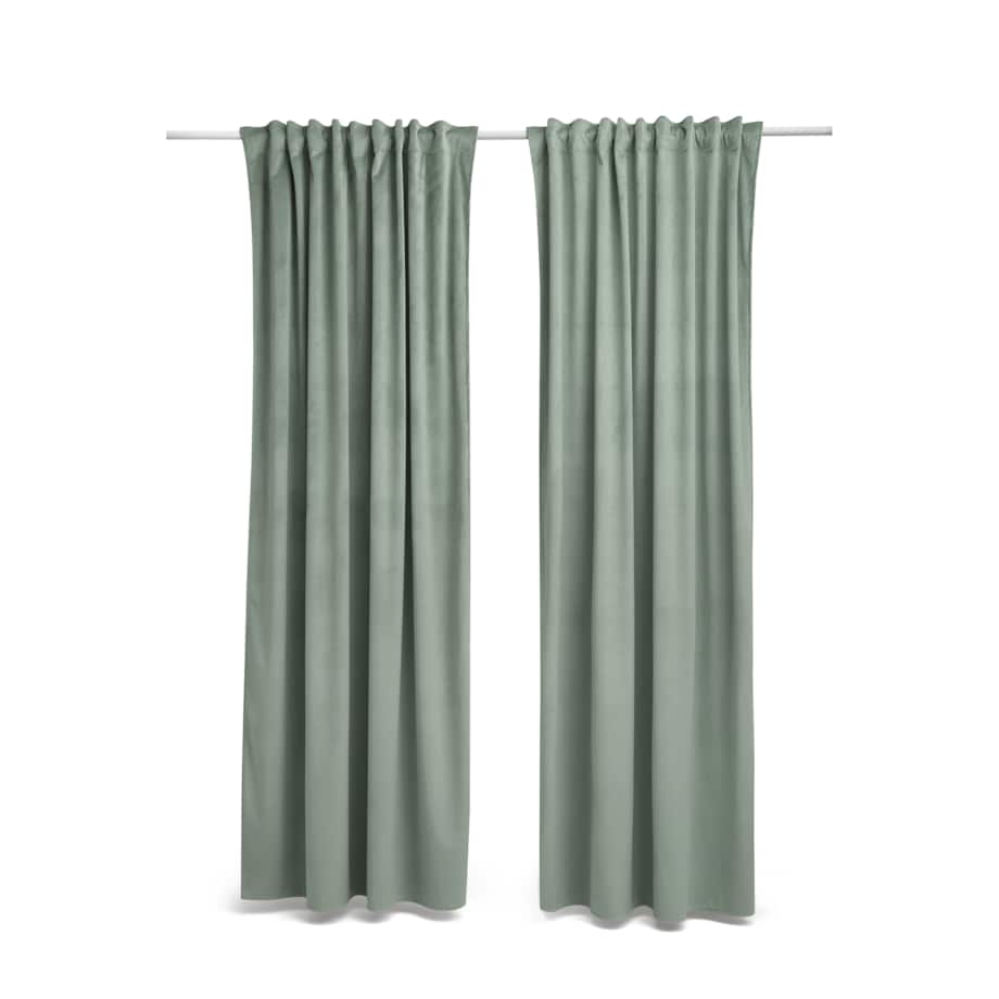 Welurowa zasłona 140x230 szałwiowa