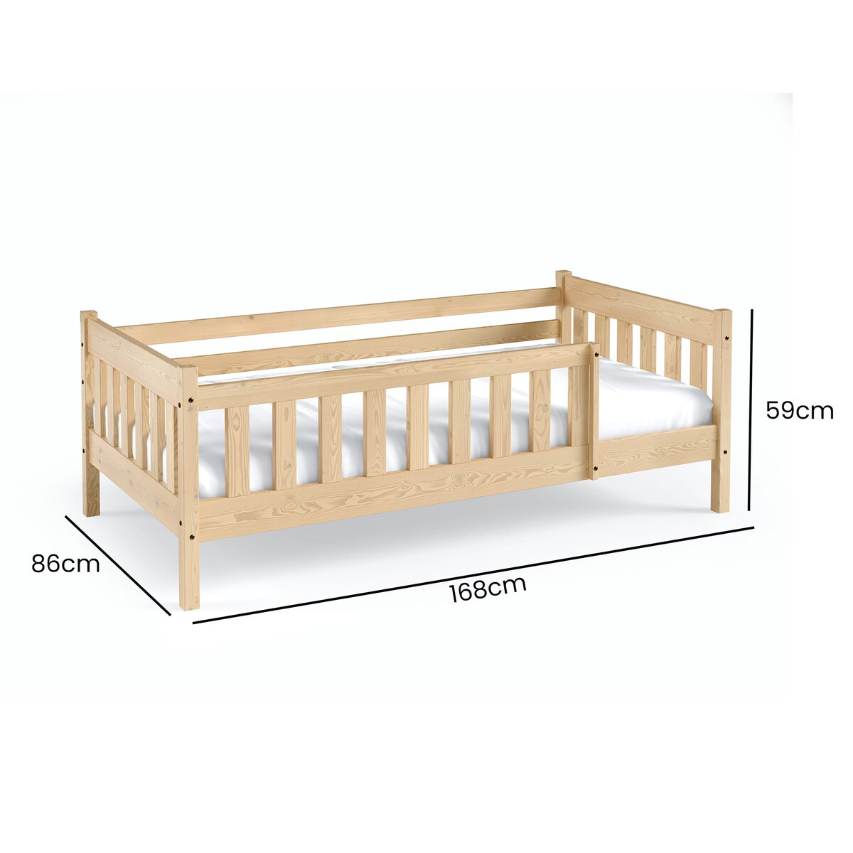 Łóżko drewniane dziecięce Zosia 80x160 sosna