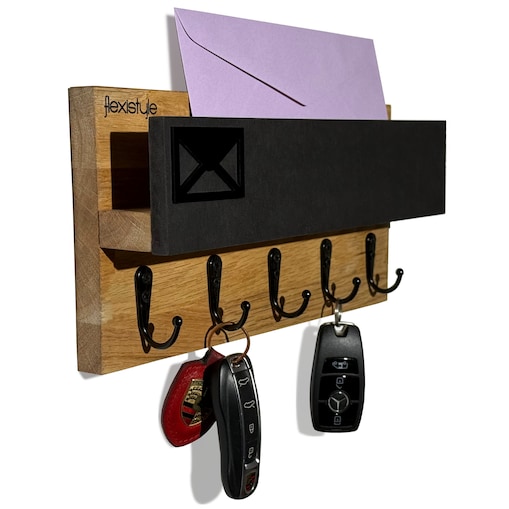 Drewniany wieszak na klucze 30cm