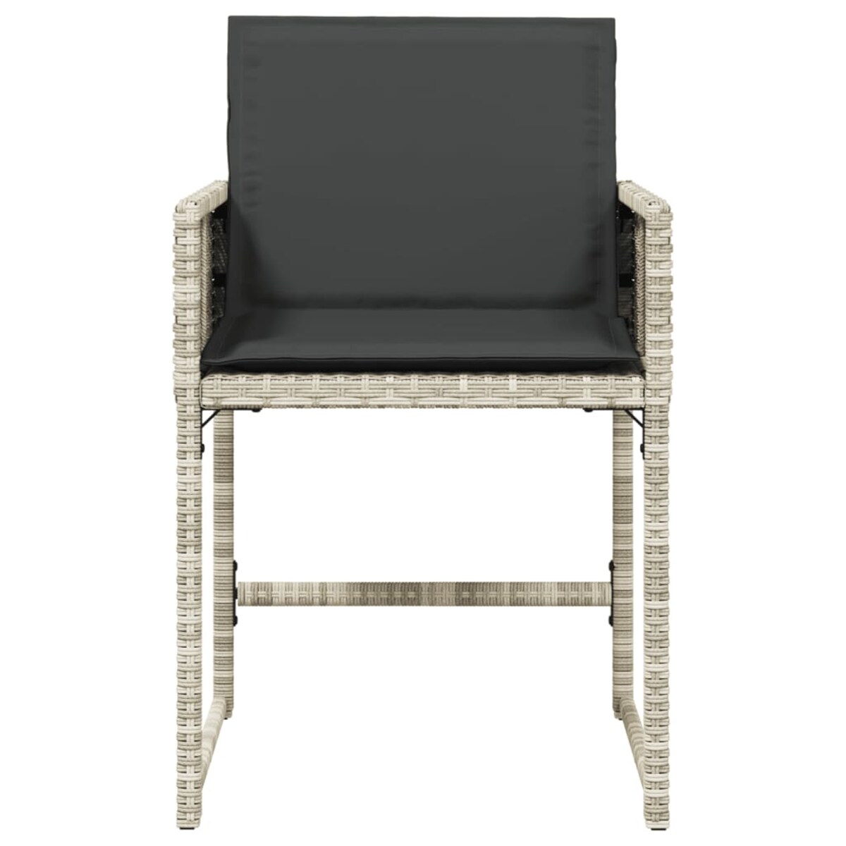 vidaXL Krzesła ogrodowe z poduszkami, 4 szt., jasnoszare, polirattan