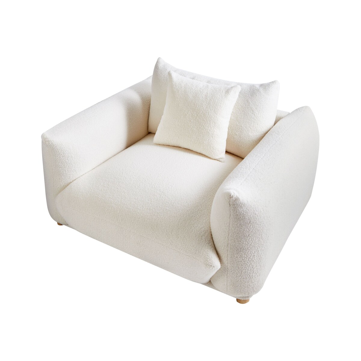 Fotel LUVOS Boucle Złamana biel