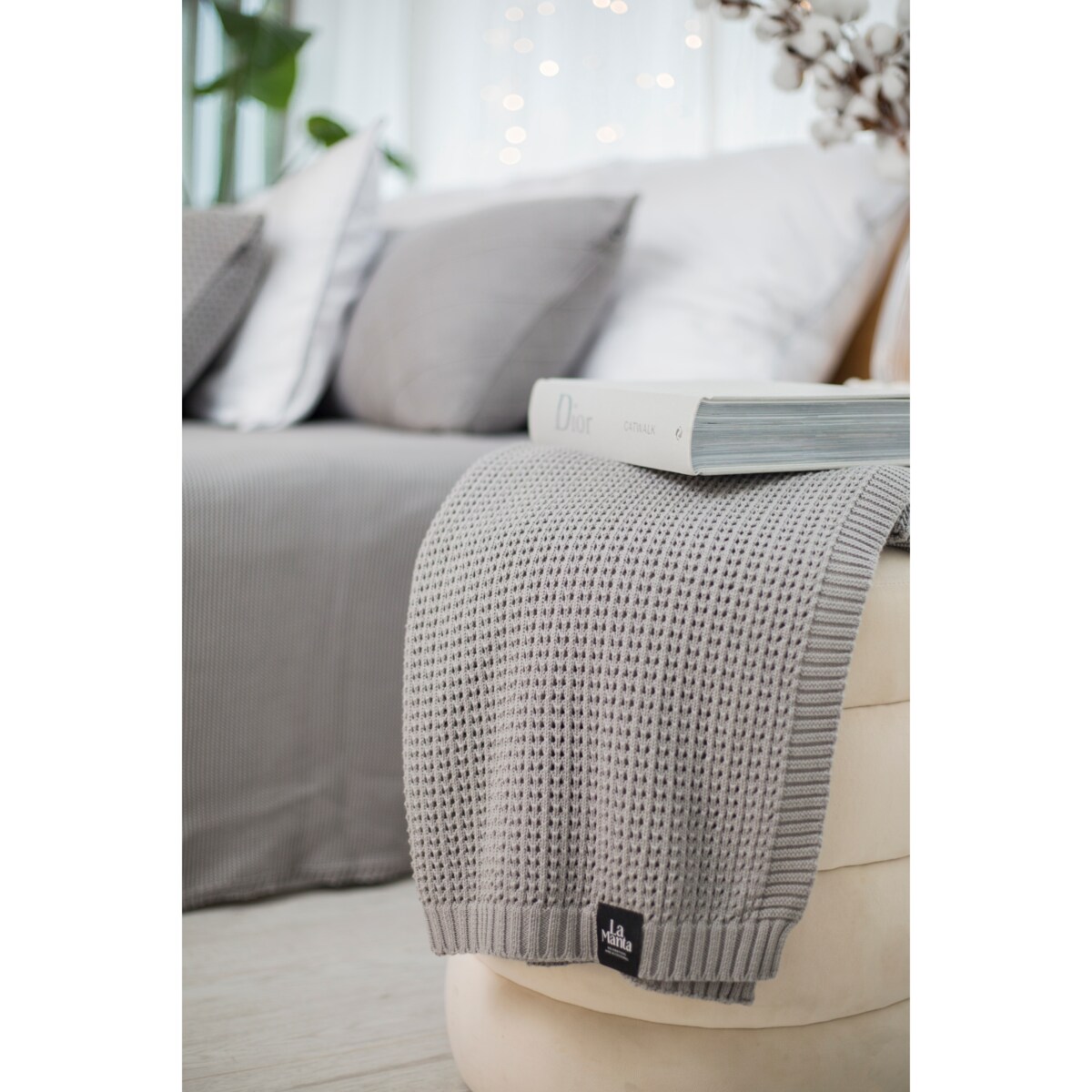 Pled boho szary, 130 x 160 cm, La Manta