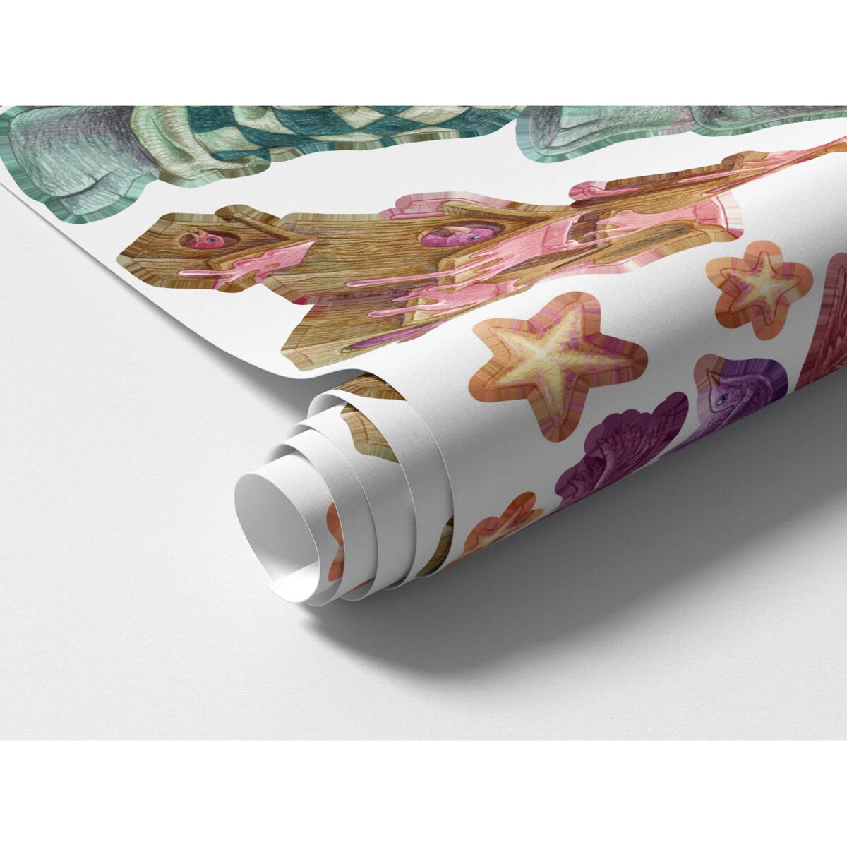 Zestaw naklejek na ścianę, Pastelowe zwierzęta z bajki - słoń, 100cm