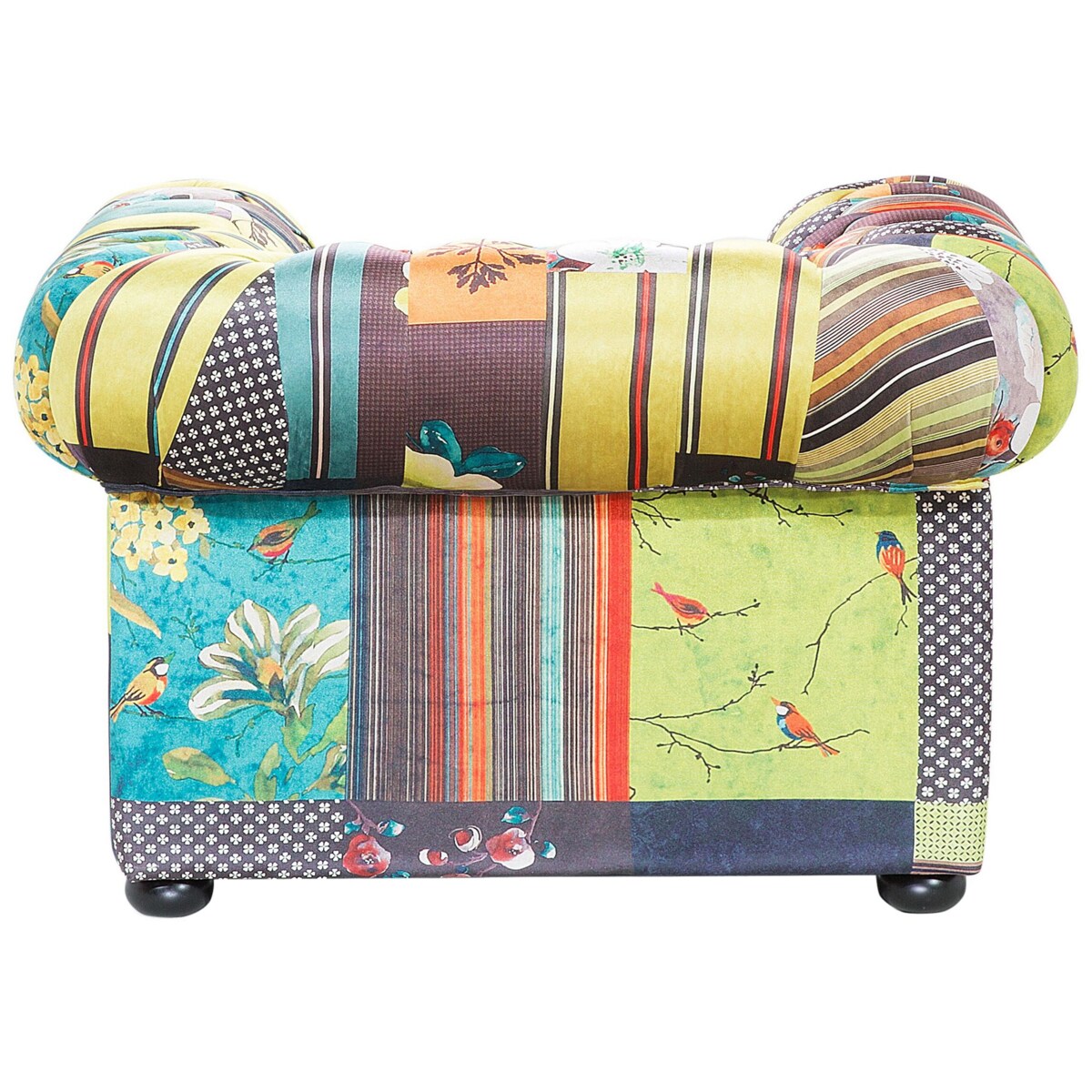 Fotel patchwork żółty CHESTERFIELD