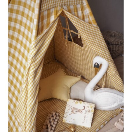 Orcha – tipi, namiot dla dzieci z matą podłogową z dwustronnego muślinu