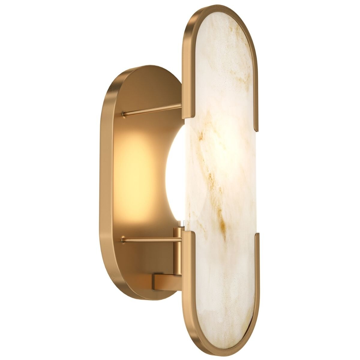 Kinkiet art deco Marmo MOD099WL-01G3 Maytoni elipsa marmur złoty