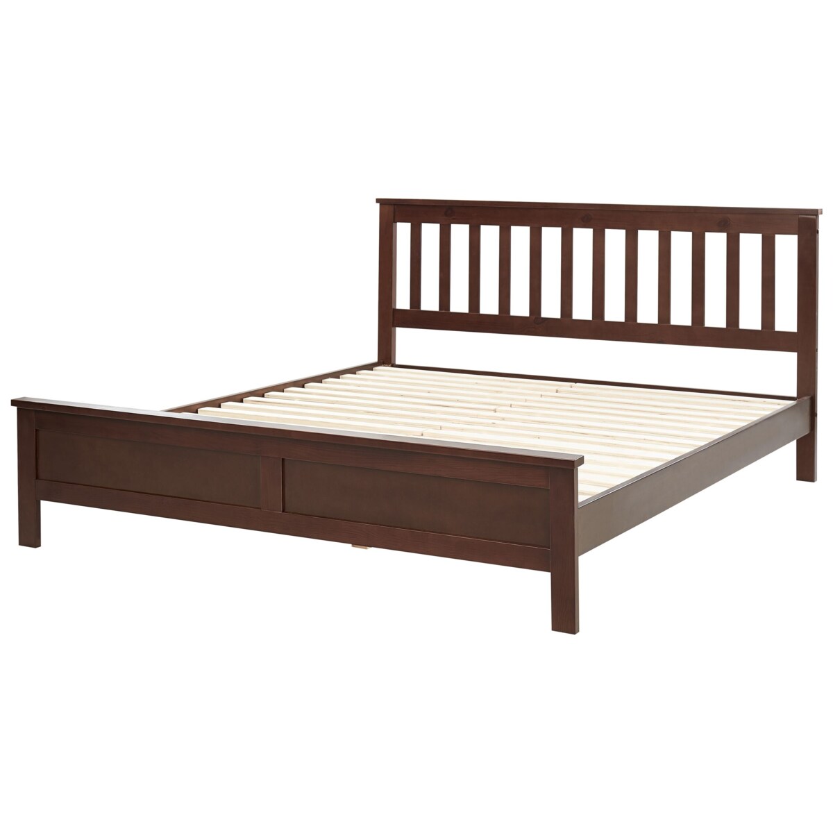 Łóżko drewniane 160 x 200 cm ciemne drewno MAYENNE