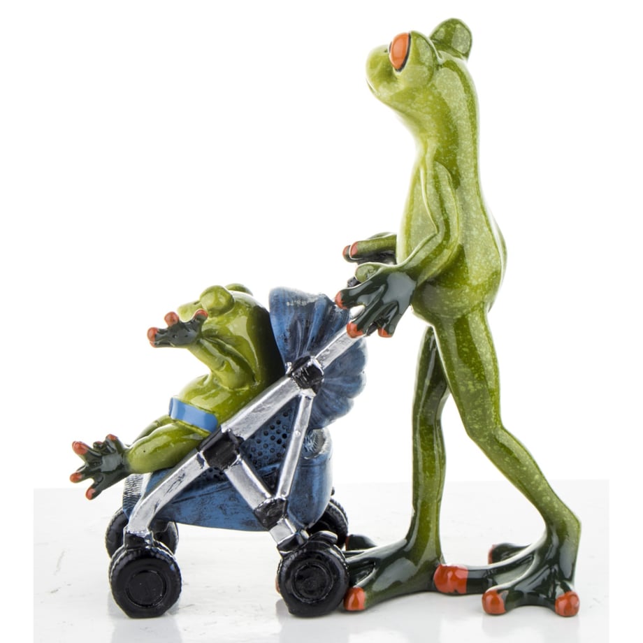 Figurka - żabka 16x14x7 cm FROGG spacer z wózkiem