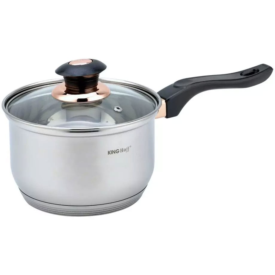 Zestaw garnków stalowych 12 ele. garnki na indukcję komplet Jumbo Rosegold KINGHOFF