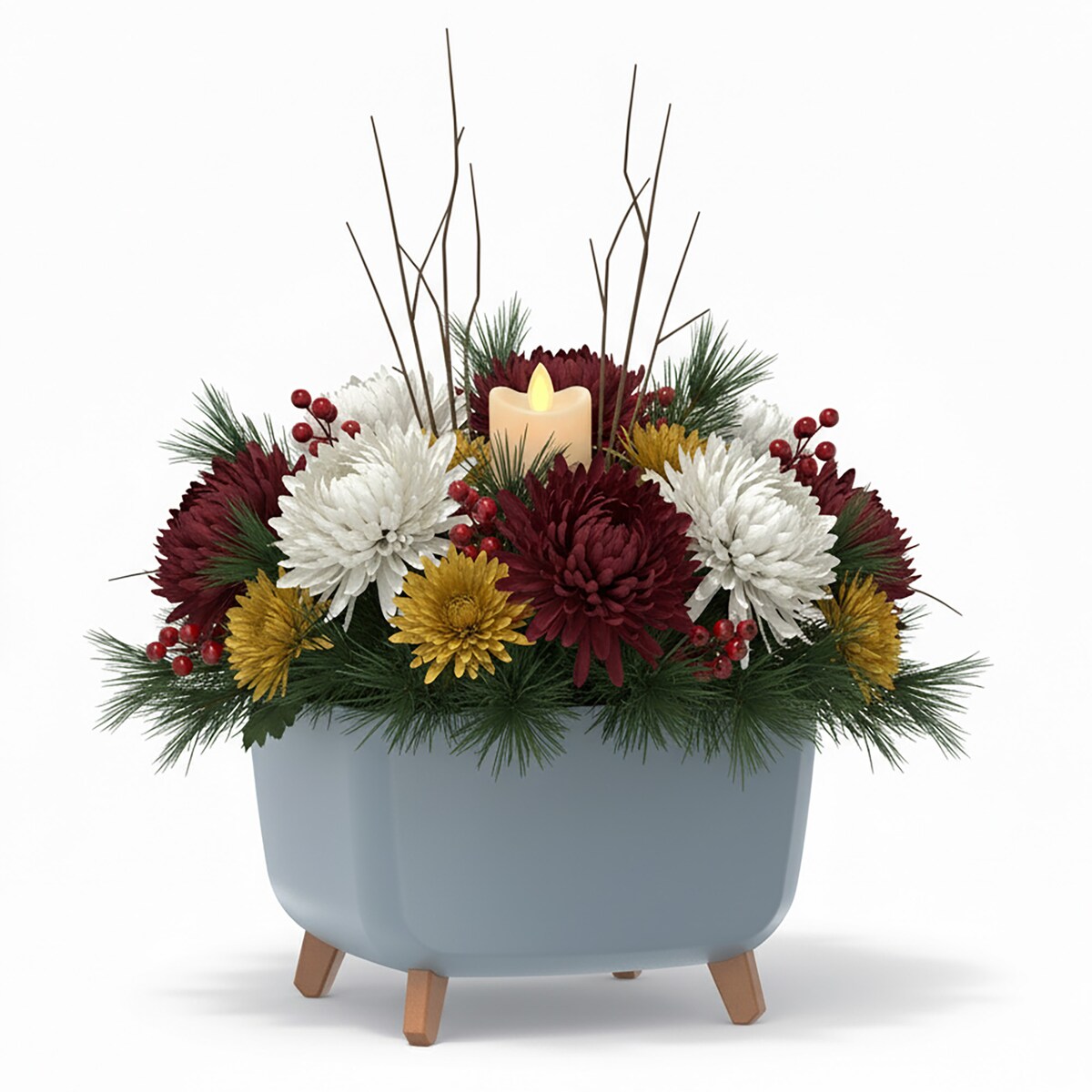 Donica Na Cmentarz Doniczka Na Nóżkach Na Wszystkich Świętych Szara 29 Cm