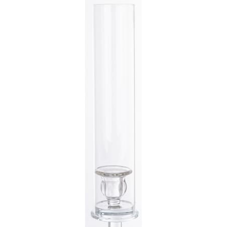 Świecznik szklany na 1 świecę z kloszem 65x14x14 cm RURKA mini transparentny
