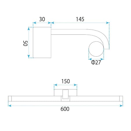 Kinkiet App1882-1W 60Cm Led Chrom, Aluminium, Tworzywo Sztuczne