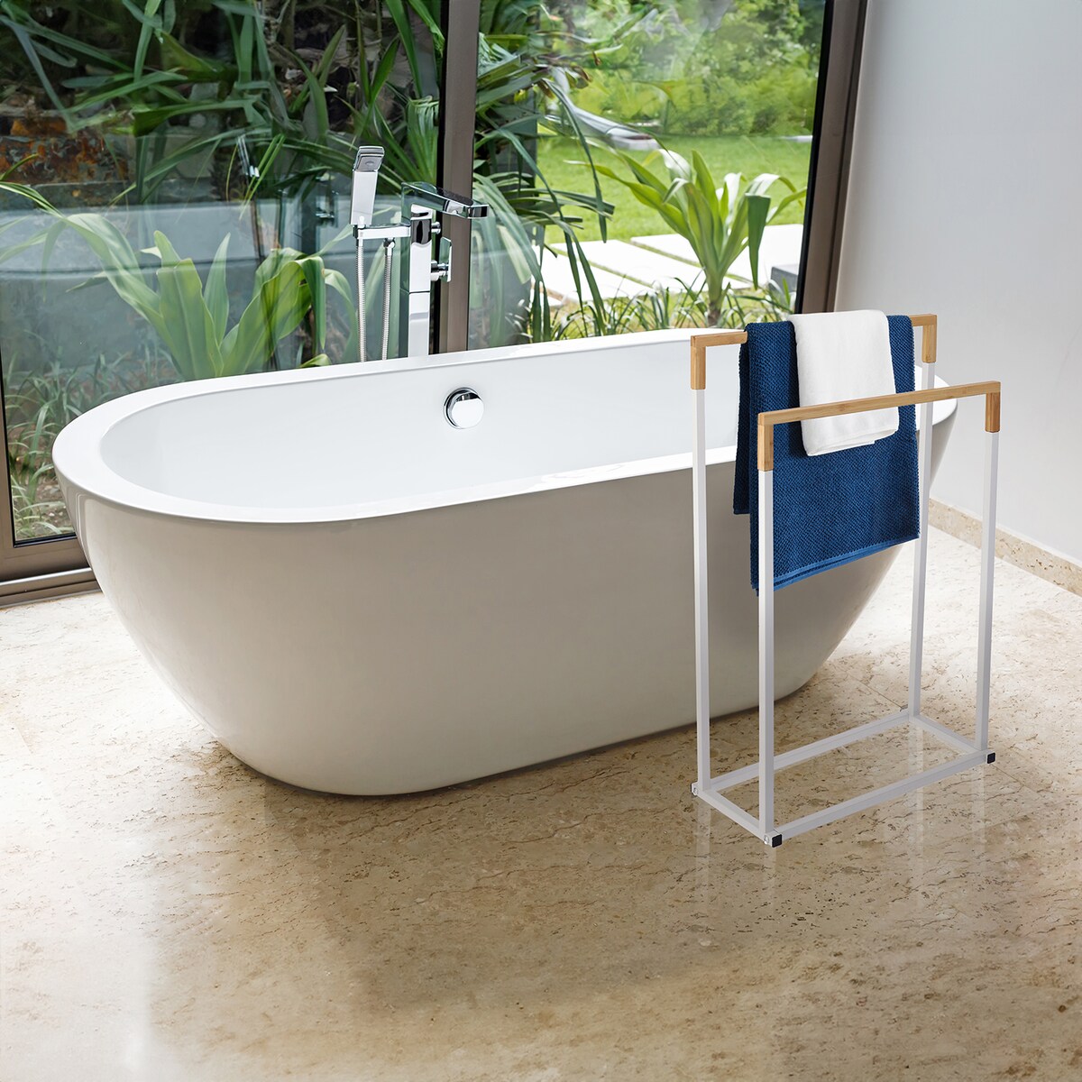 Wieszak na ręczniki stojący ESTETYCZNY minimalistyczny