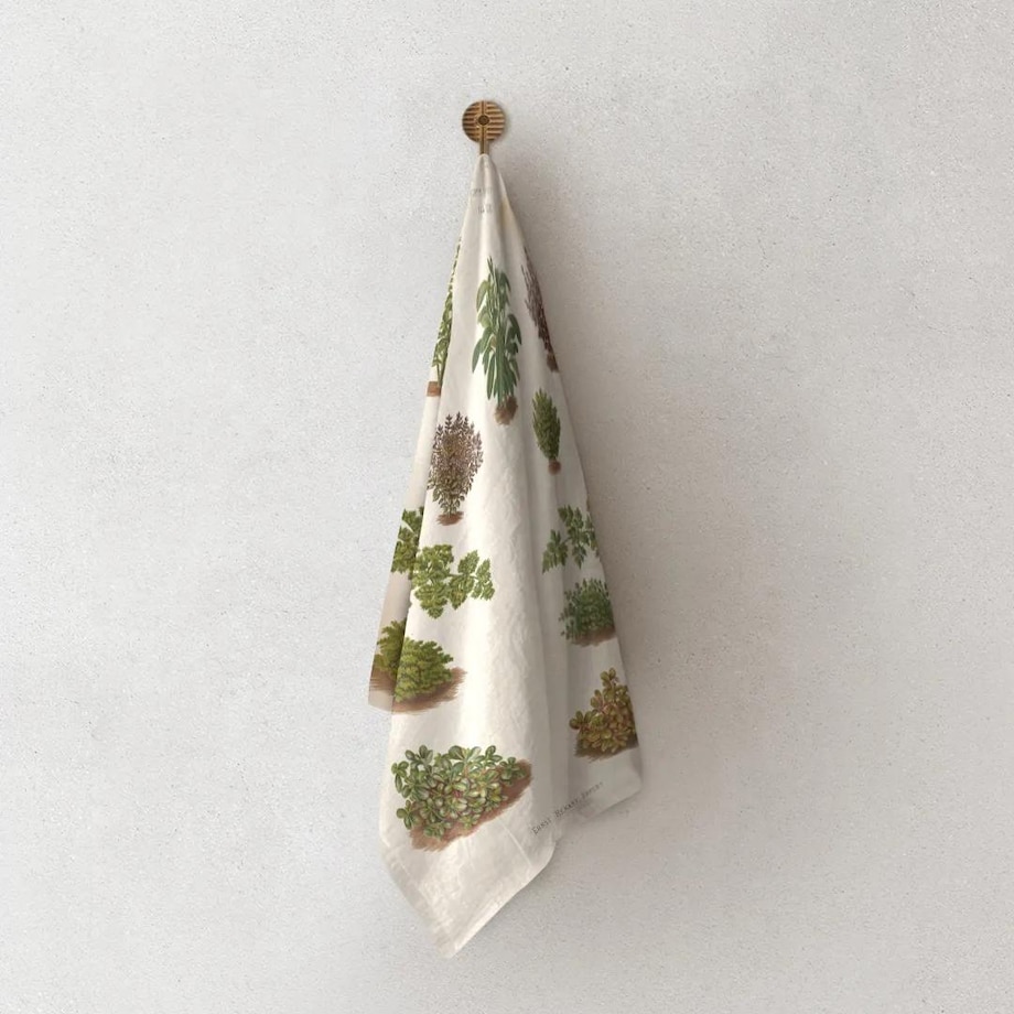 Lniany ręcznik kuchenny - Zioła