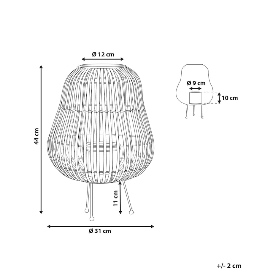 Lampion drewniany 44 cm czarny BERKNER