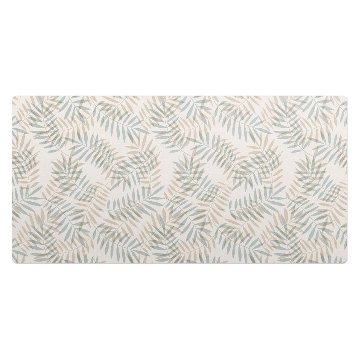 Beżowa mata na biurko Liście w pastelach, 120x60 cm
