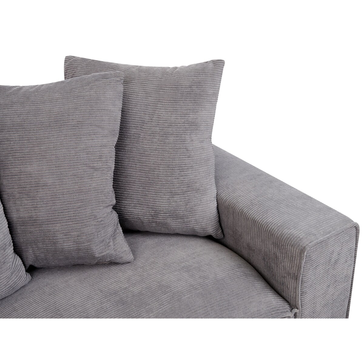 Sofa 3-osobowa sztruksowa ciemnoszara VISKAN