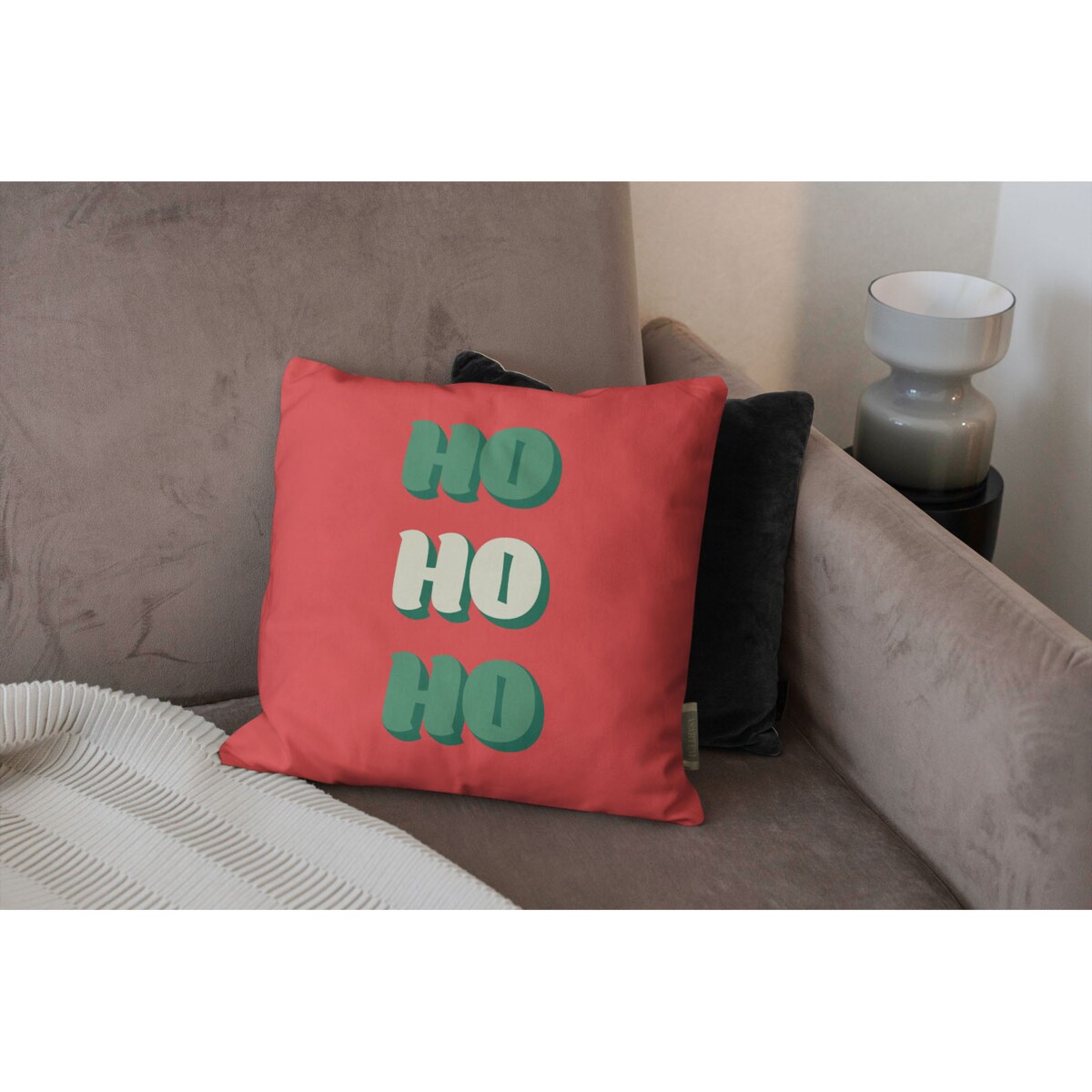 Poduszka świąteczna - Ho Ho Ho - czerwona 45x45 cm