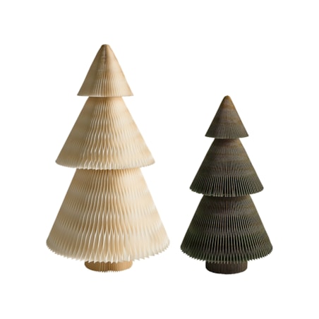 Zestaw 2 dekoracji świątecznych VEFSNA Choinka 90/122 cm Beżowy/zielony