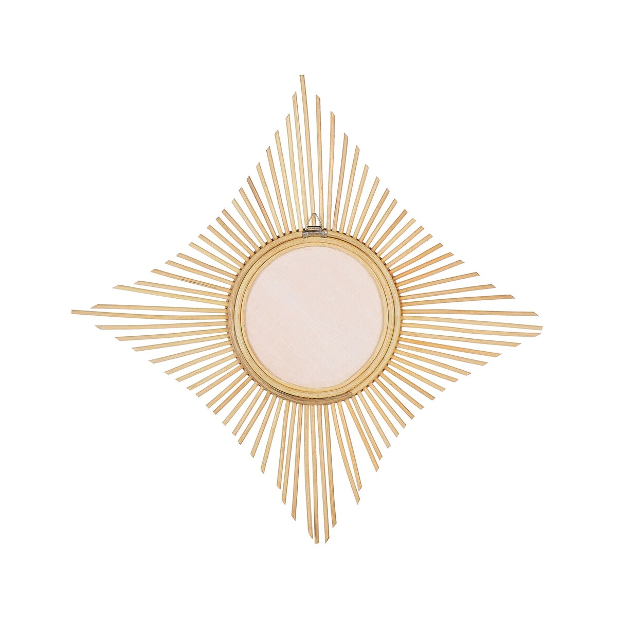 Rattanowe lustro ścienne 60 x 60 cm naturalne MAJENE