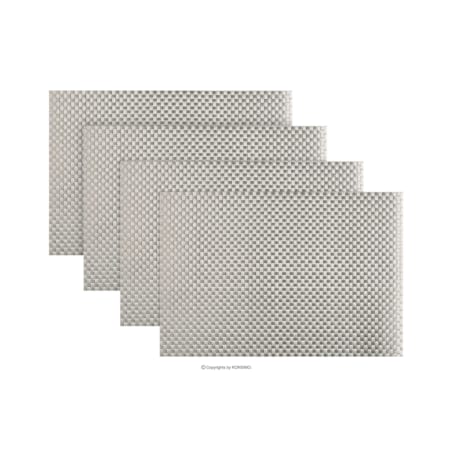 Konsimo ESELLA Zestaw podkładek 4szt., srebrny