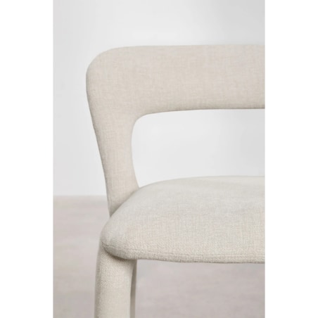 Krzesło barowe tapicerowane, brudna biel, Brussells ↑75 cm