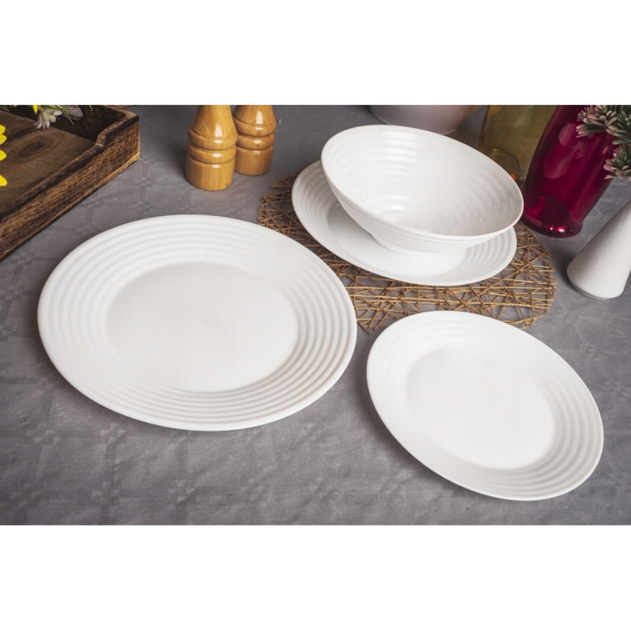 TALERZYKI DESEROWE HARENA białe okrągłe 6szt 19cm talerz na ciasto LUMINARC