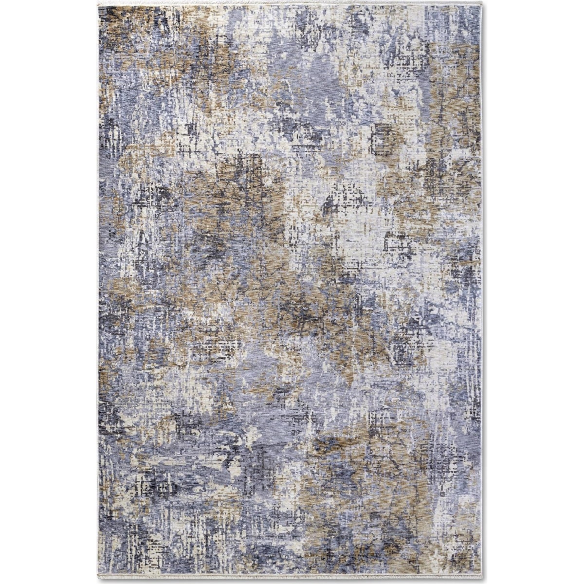Dywan do salonu 120x170cm,beton marmur brązowo kremowy z frędzlami