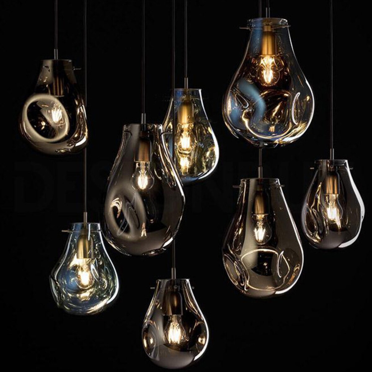 Lampa Sufitowa Wisząca Skandynawska Szkło Kolory