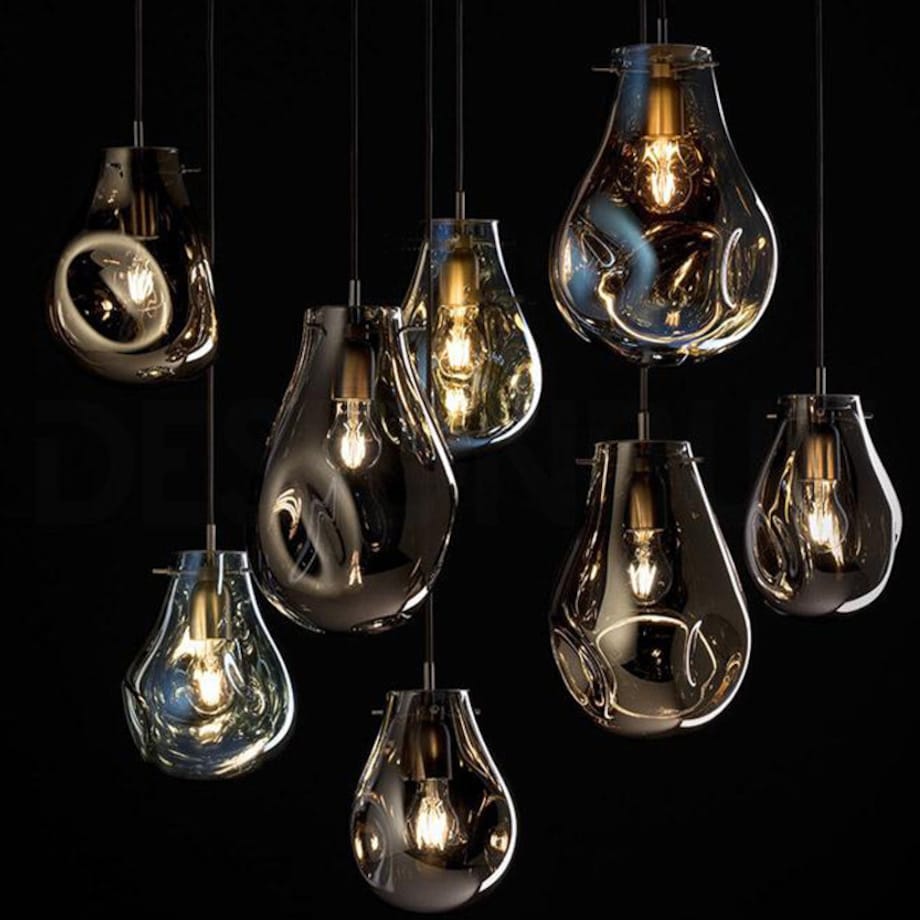 Lampa Sufitowa Wisząca Skandynawska Szkło Kolory