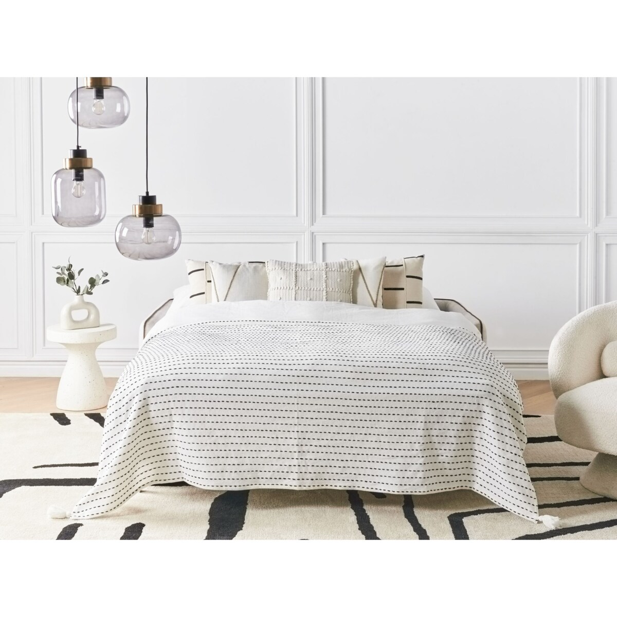 Sofa rozkładana ISHOJ Jasnobeżowy Tkanina