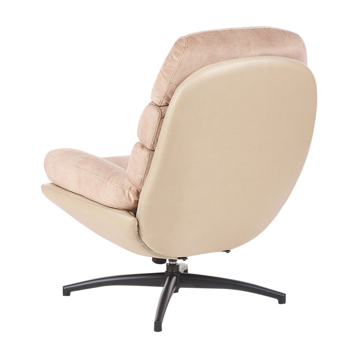 Welur Krzesło z podnóżkiem Piaskowy EIDE