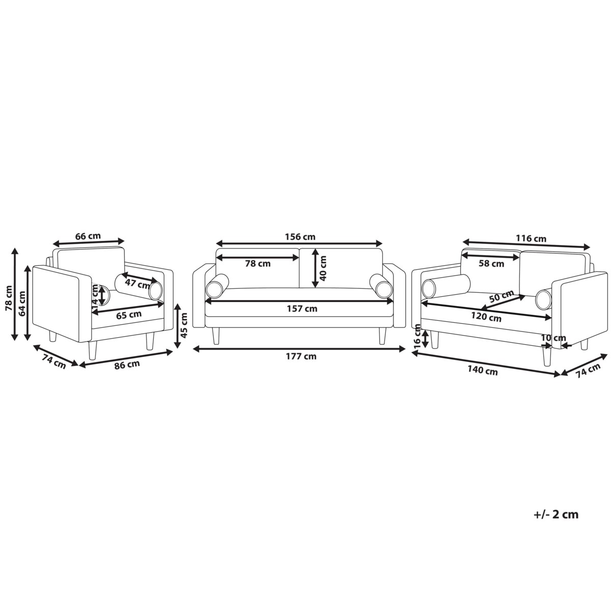 Komplet wypoczynkowy 6-osobowy beżowy NURMO