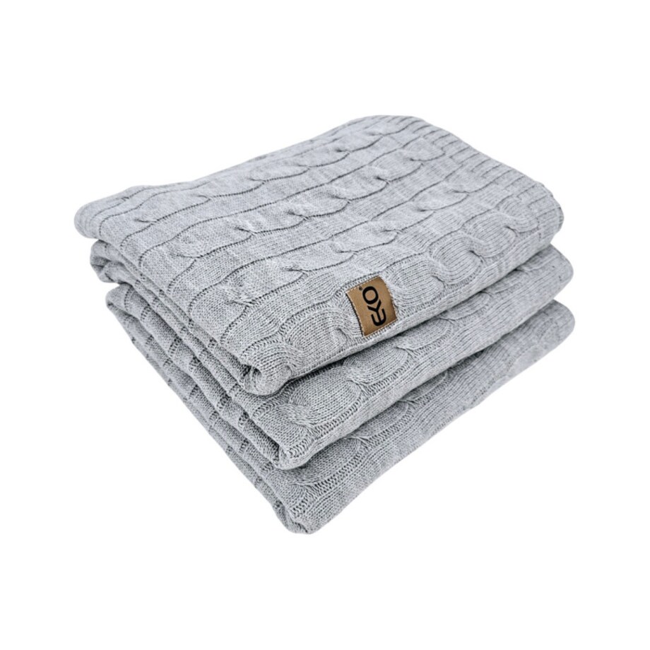 Koc dzianinowy kaszmir 200x220 cm – VERONA200 POPIEL