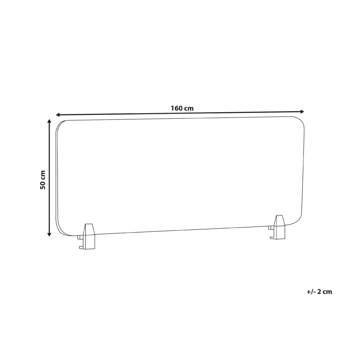 Przegroda biurkowa 160 x 50 cm Różne rozmiary