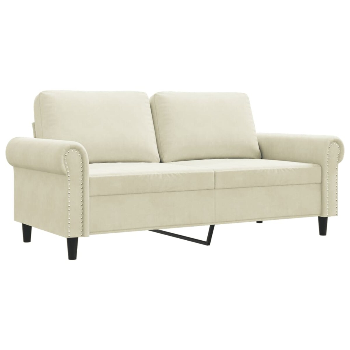 vidaXL Sofa 2-osobowa, kremowy, 140 cm, tapicerowana aksamitem