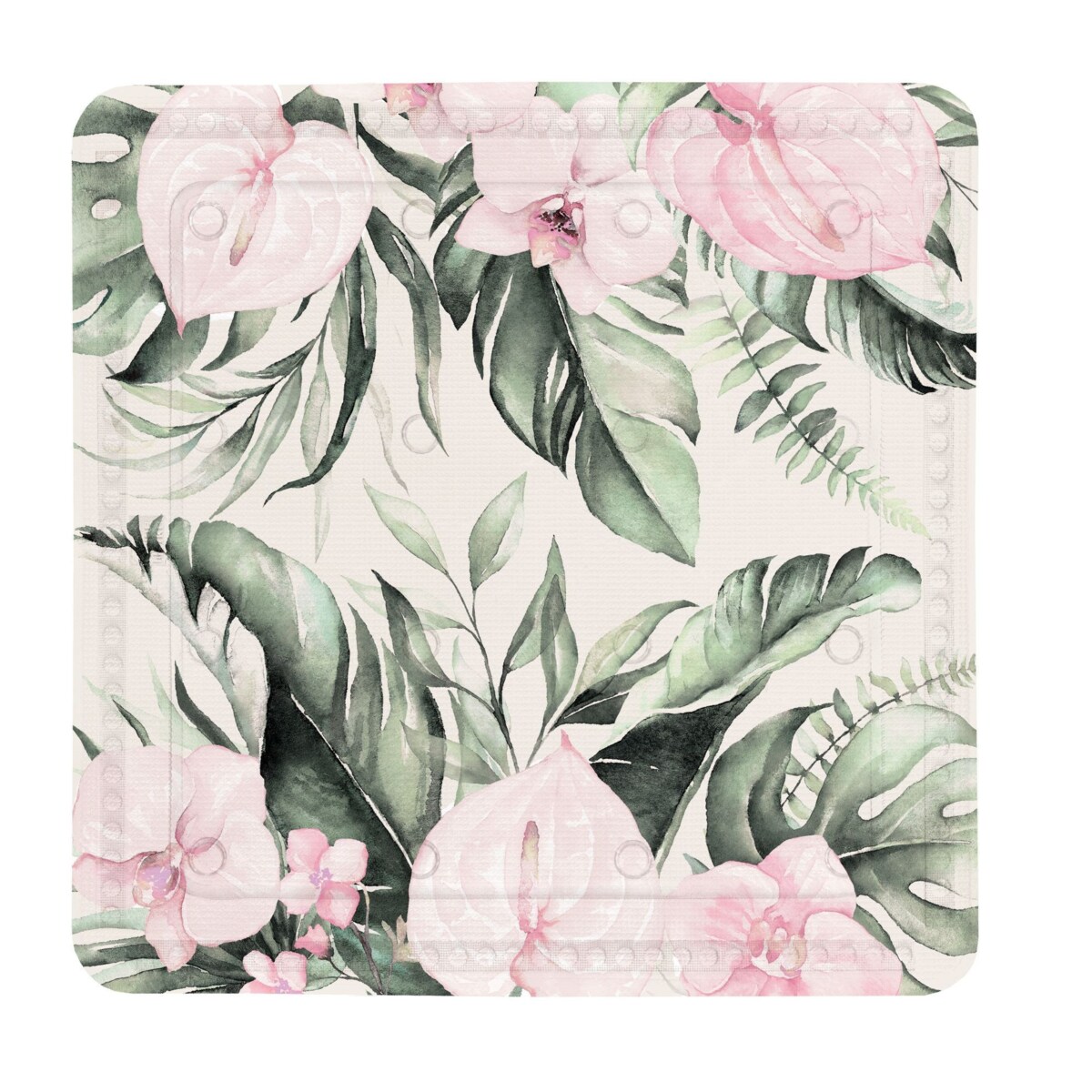 Kleine Wolke Garden Mata bezpieczeństwa pod prysznic beżowy kwiaty 55x 55 cm