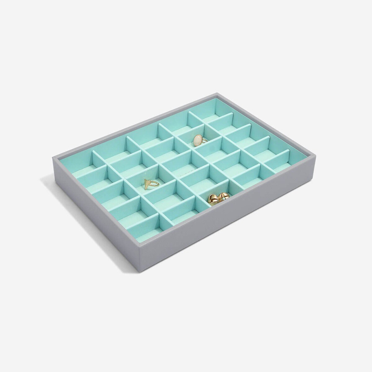 Szkatułka na biżuterię Stackers 25 komorowa classic szaro-miętowa