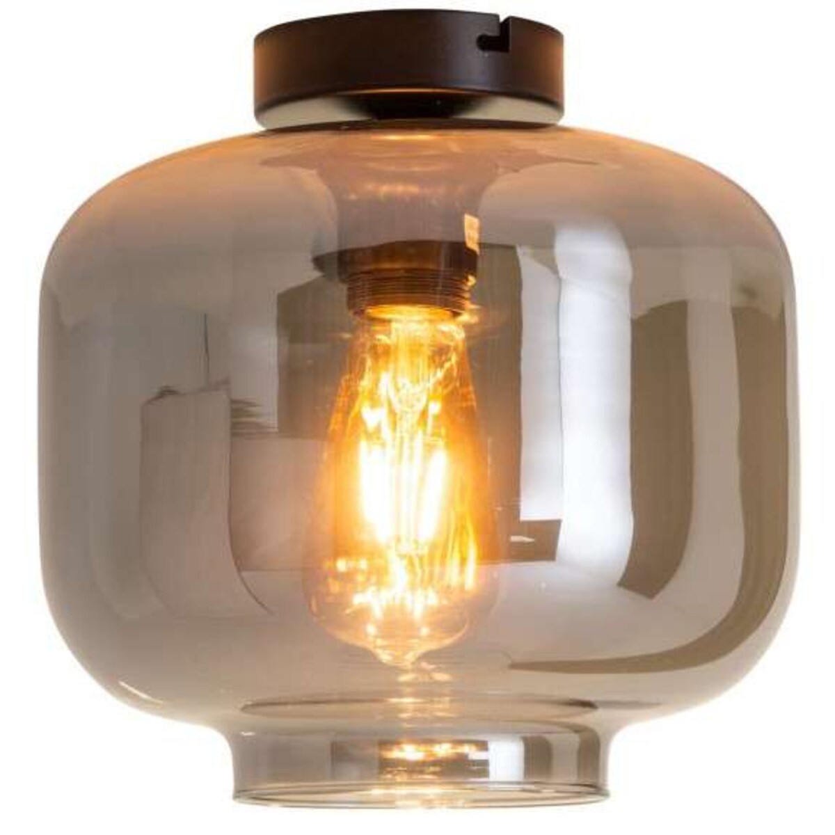 Skandynawska LAMPA sufitowa VASO 1356397 Nave szklana OPRAWA czarna przezroczysta