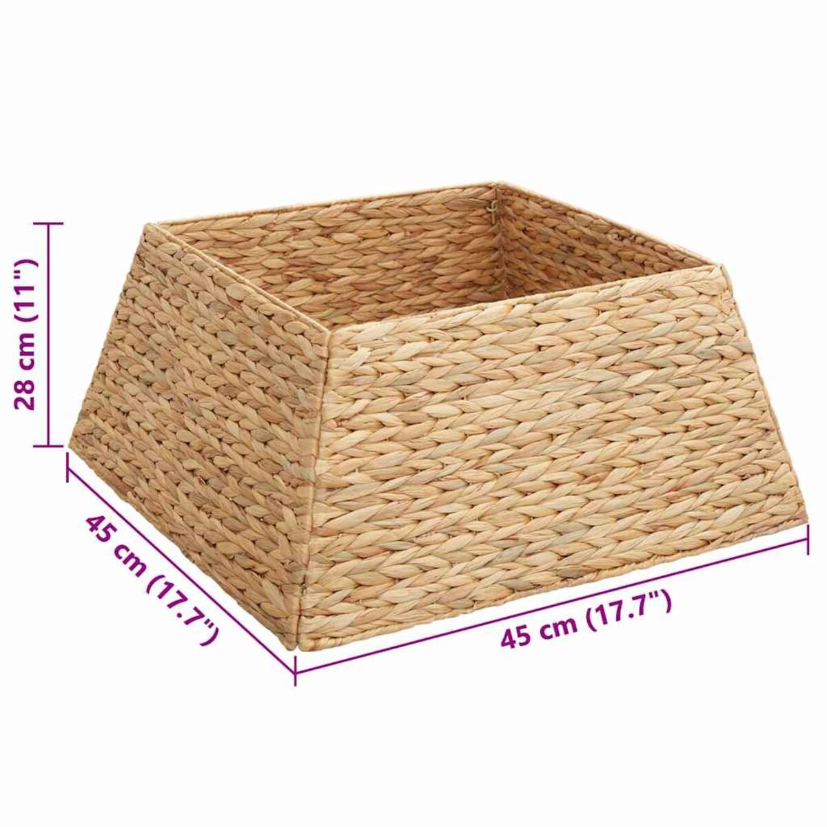 vidaXL Kołnierz do Choinki Brązowy 60 x 60 x 28 cm Hiacynt wodny