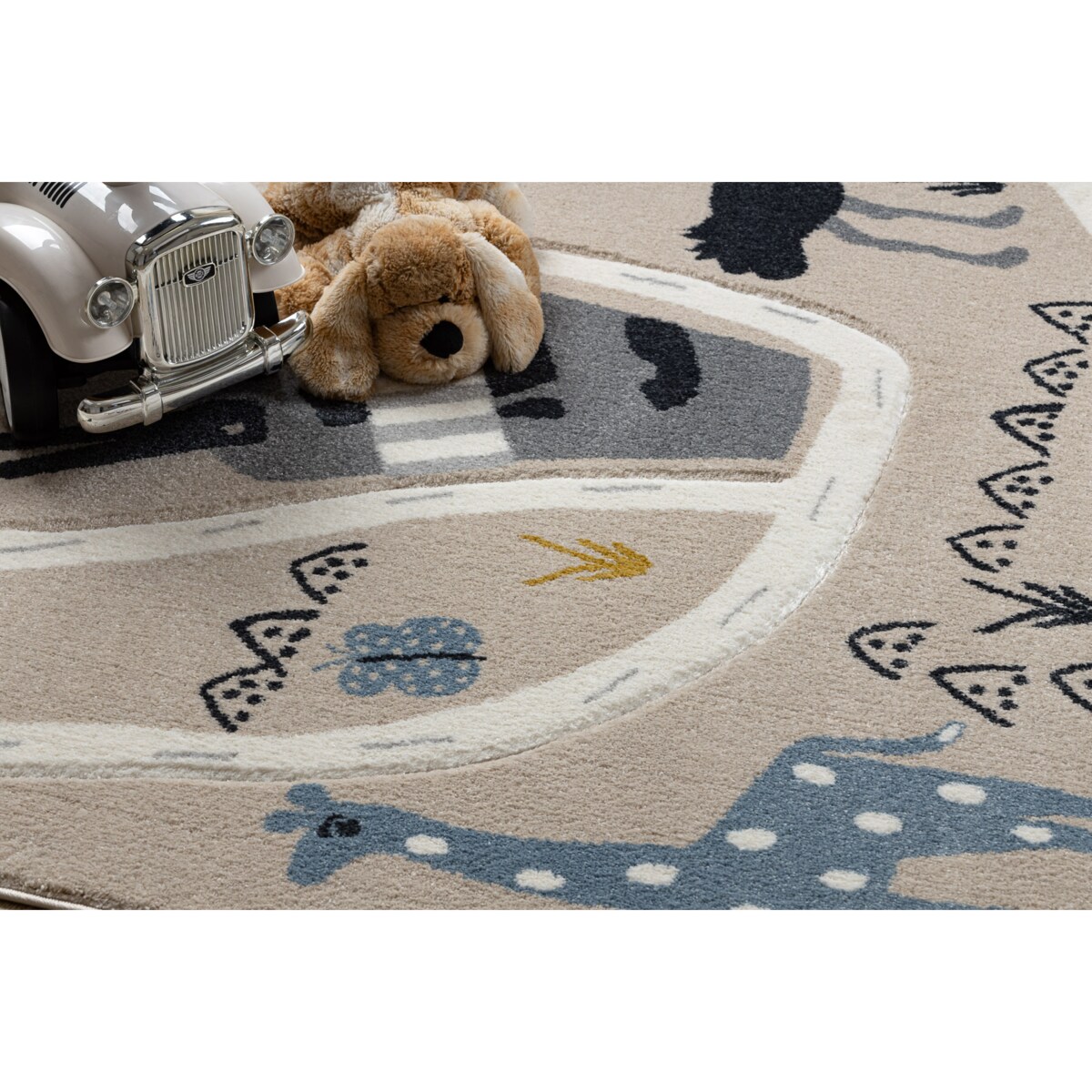 Dywan KIDDO 5316 beż / biały zoo, 240x330 cm