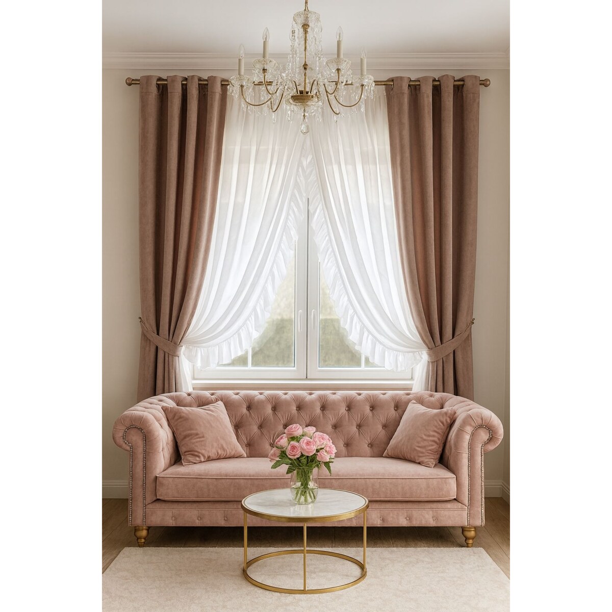 firana z falbanką | szyfon | zakładana na taśmie | 400x230 cm | biała