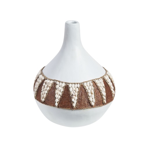 Wazon dekoracyjny z terakoty 33 cm biały SIMPANG